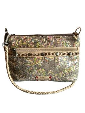 Sakroots Campus Mini Crossbody Artist Circle Peace Bird Print with Sequins